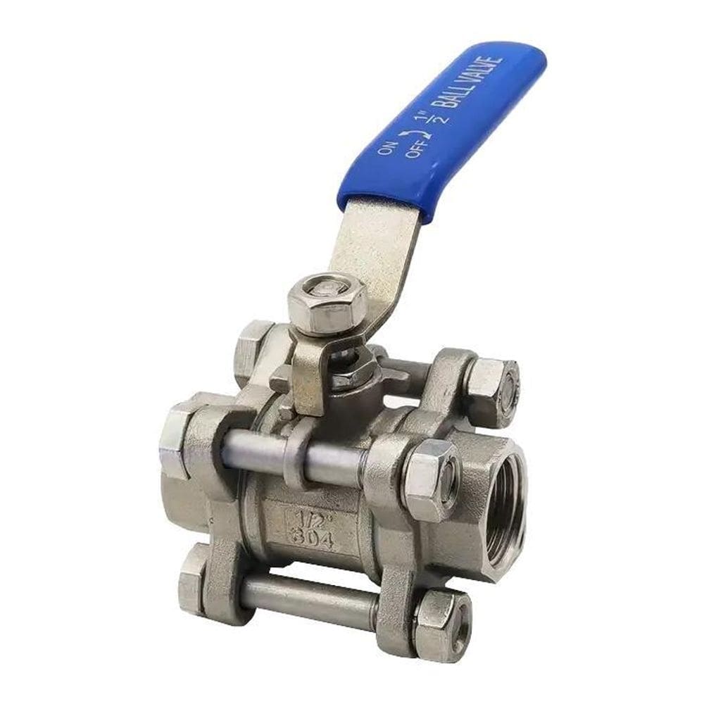 Válvula de bipartida inox 304 rosca 3/4 pol sanitária