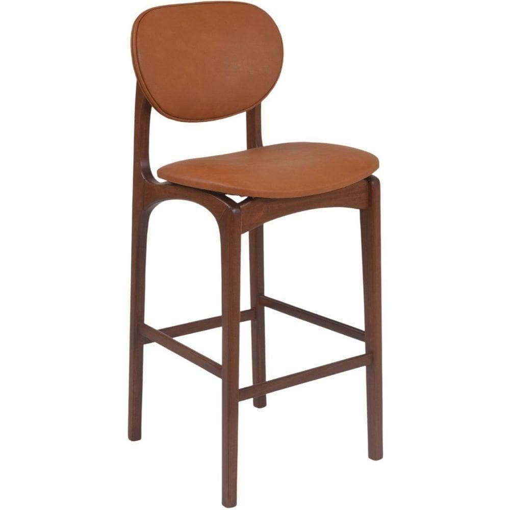 Banqueta Atenas Madeira Maciça Castanho