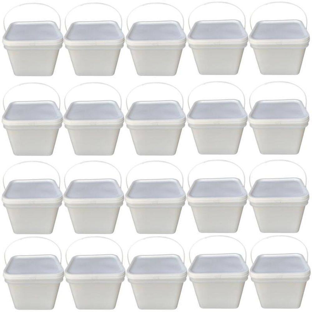 Balde retang 3.6l tampa lacre p pão de queijo-20pç