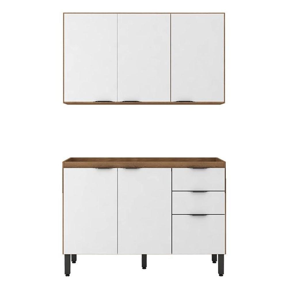 Cozinha Modulada Firenze FI0009 Amêndola Branco - Demóbile
