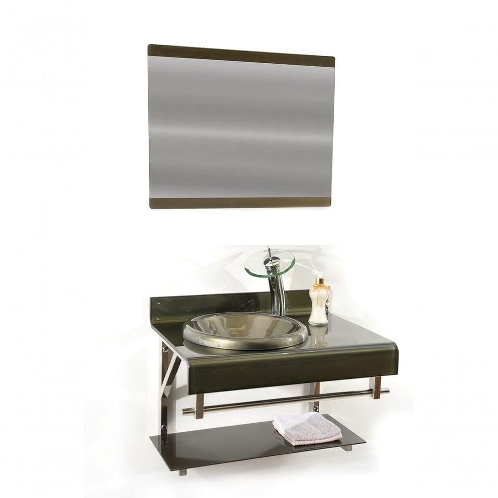 Gabinete De Vidro 60cm Full Duplo Inox Ouro Envelhecido