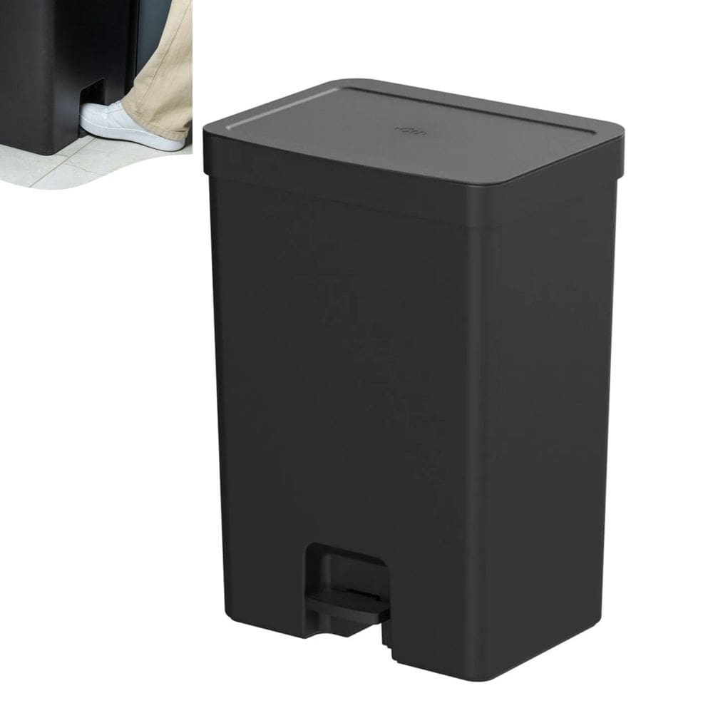Lixeira 30 Litros De Pedal Cesto De Lixo Chão Cozinha Banheiro Escritório Trium Preto - LX4300PTF Ou