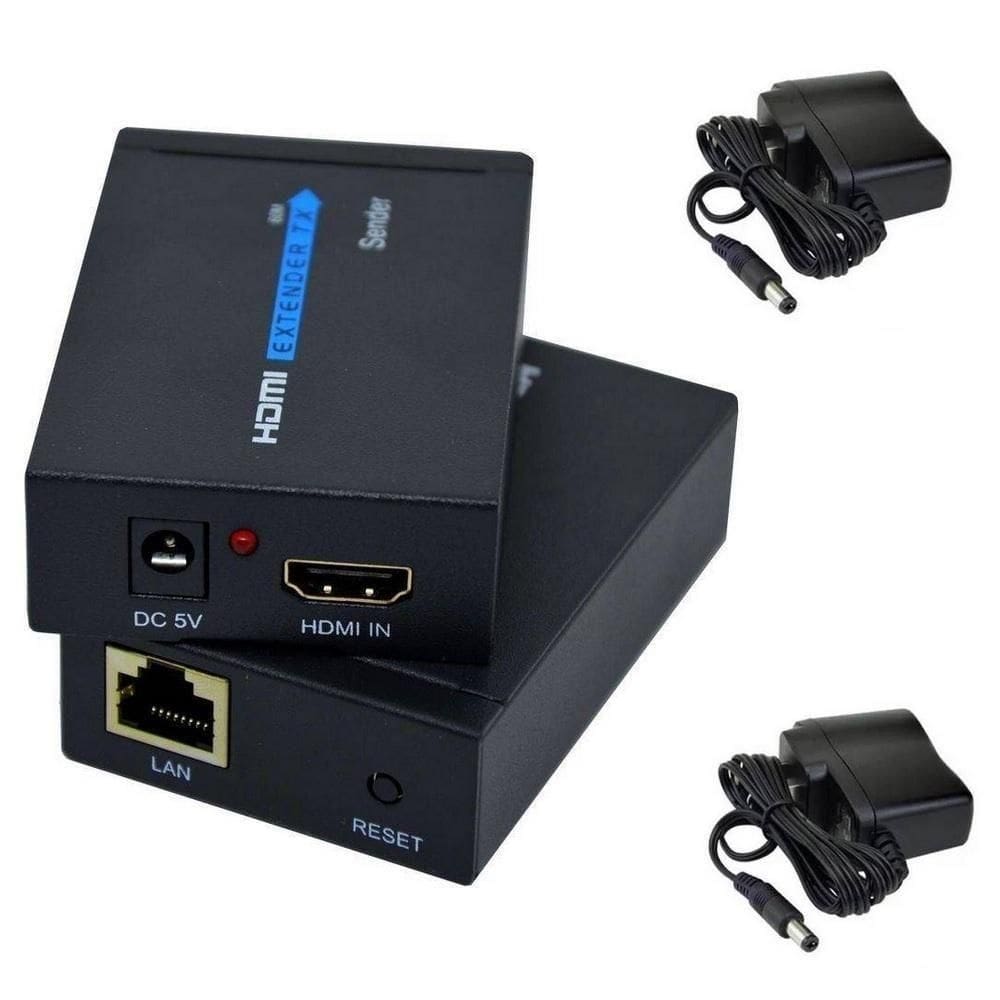 Extensor Hdmi X Rj45 Rede Cat5 Cat6 3d 1080p Bivolt 60 Metros