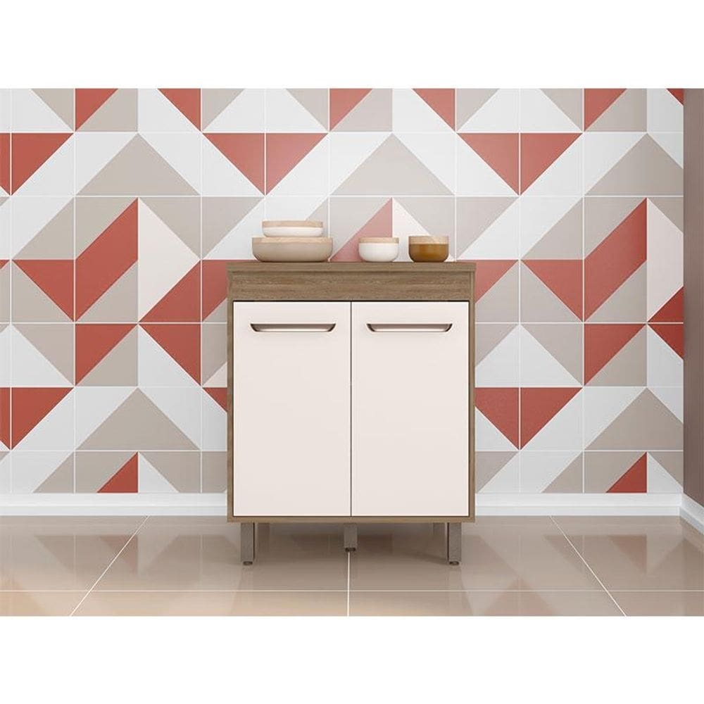 Balcão de Cozinha Ambiente Barcelona 70cm Carvalho OAK Off White – Poliman