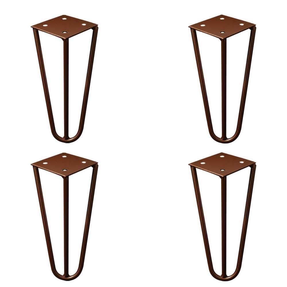 Kit 4 Pés De Metal 15 Cm Mesas De Centro Puffs Bronze