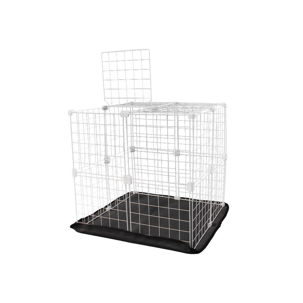 Cercado Aramado 60X60x60cm Teto Branco Com Bandeja Higiênica Eva