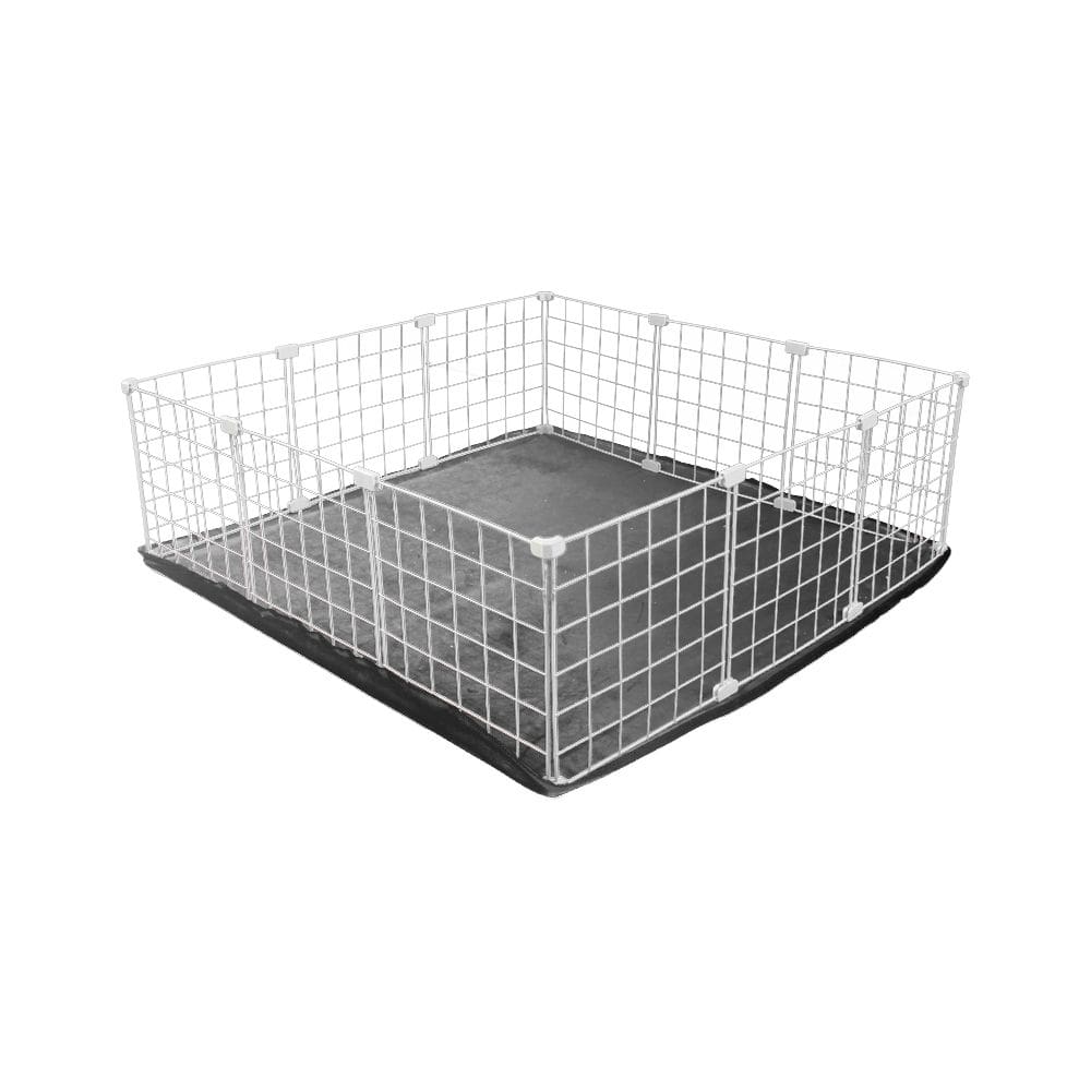 Cercado Aramado 90X90cm Branco Com Bandeja Higiênica Eva
