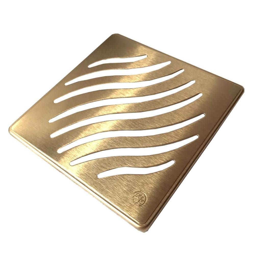 Ralo dourado ondas inox 15x15 - by fineza