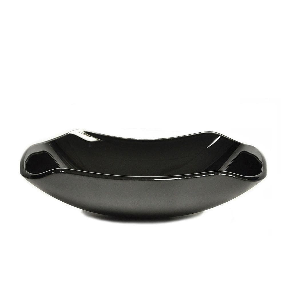 Cuba De Vidro Retangular Abaulada 45cm Preto