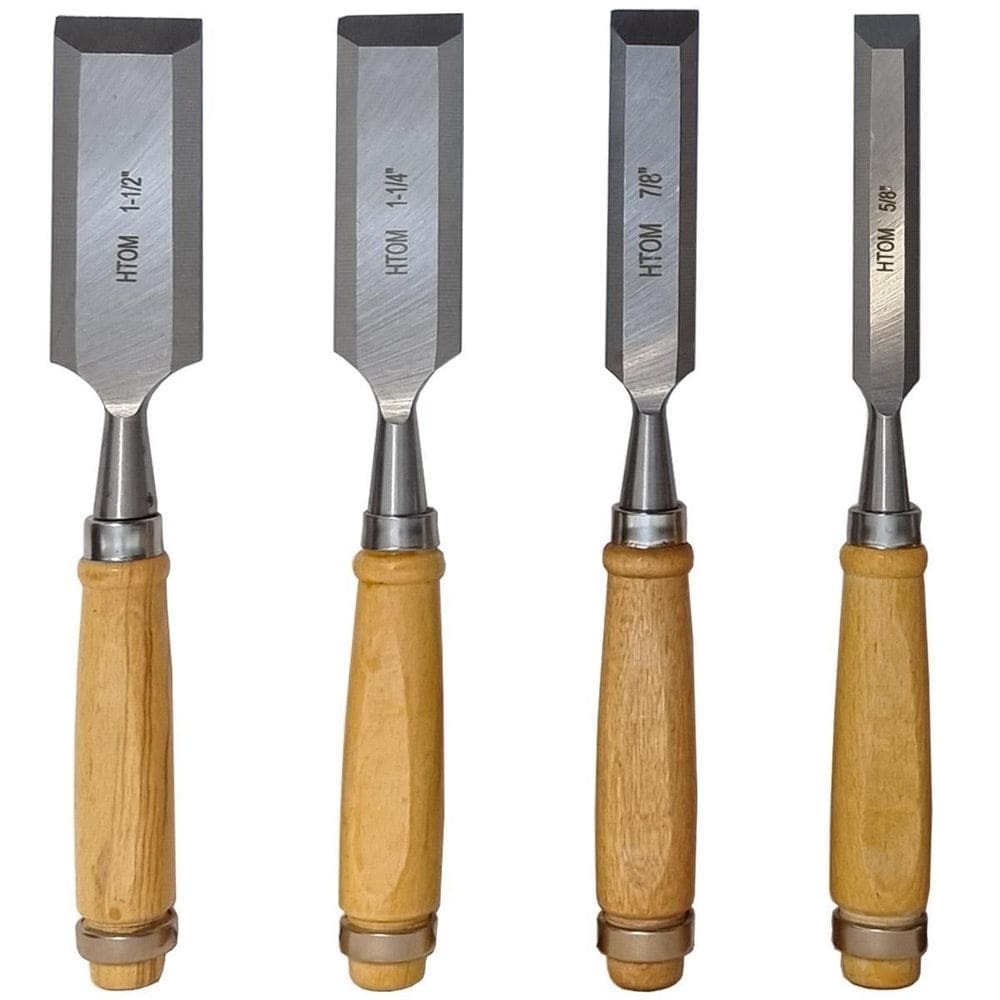 Kit 4 formão para entalhe 16 a 38mm aço forjado profissional