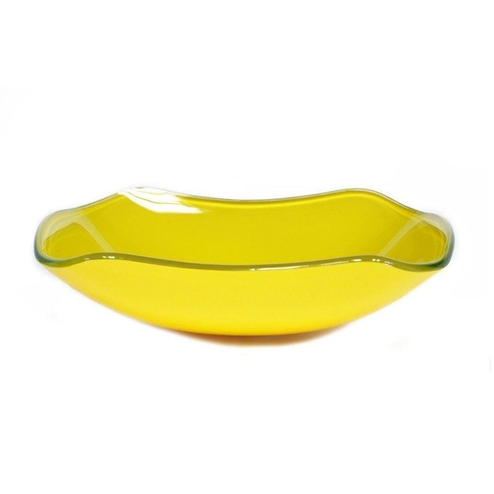 Cuba De Vidro Retangular Abaulada 45cm Amarelo