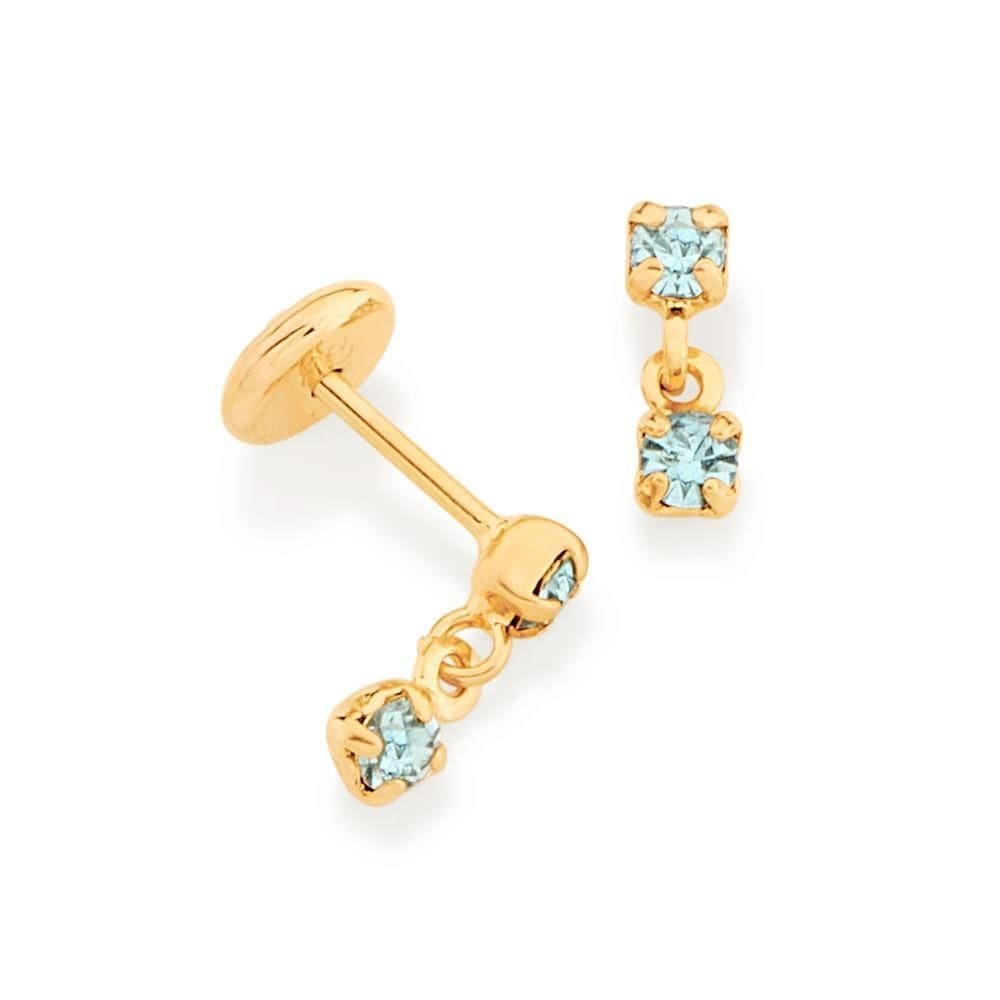 Brinco rommanel inf. folheado ouro 18k + cristais