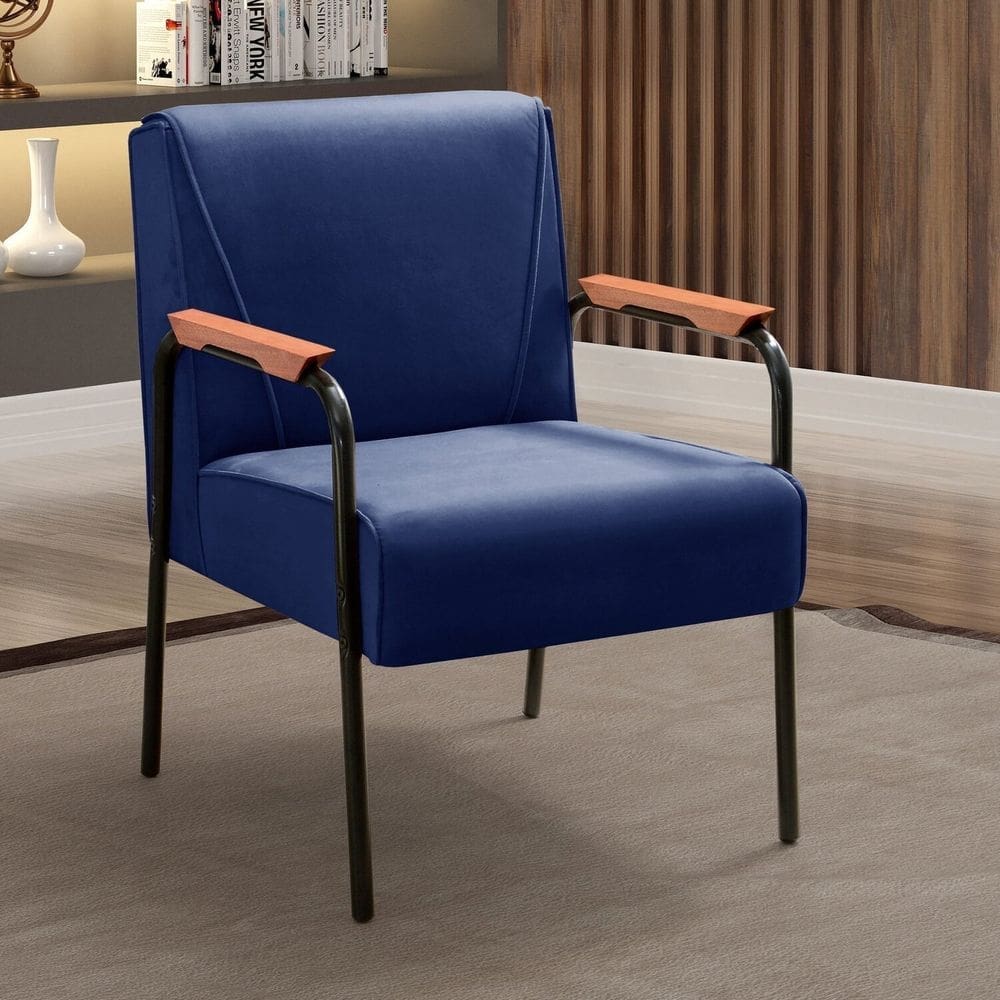 Poltrona Decorativa para Sala de Estar, Recepção Jade Azul Marinho