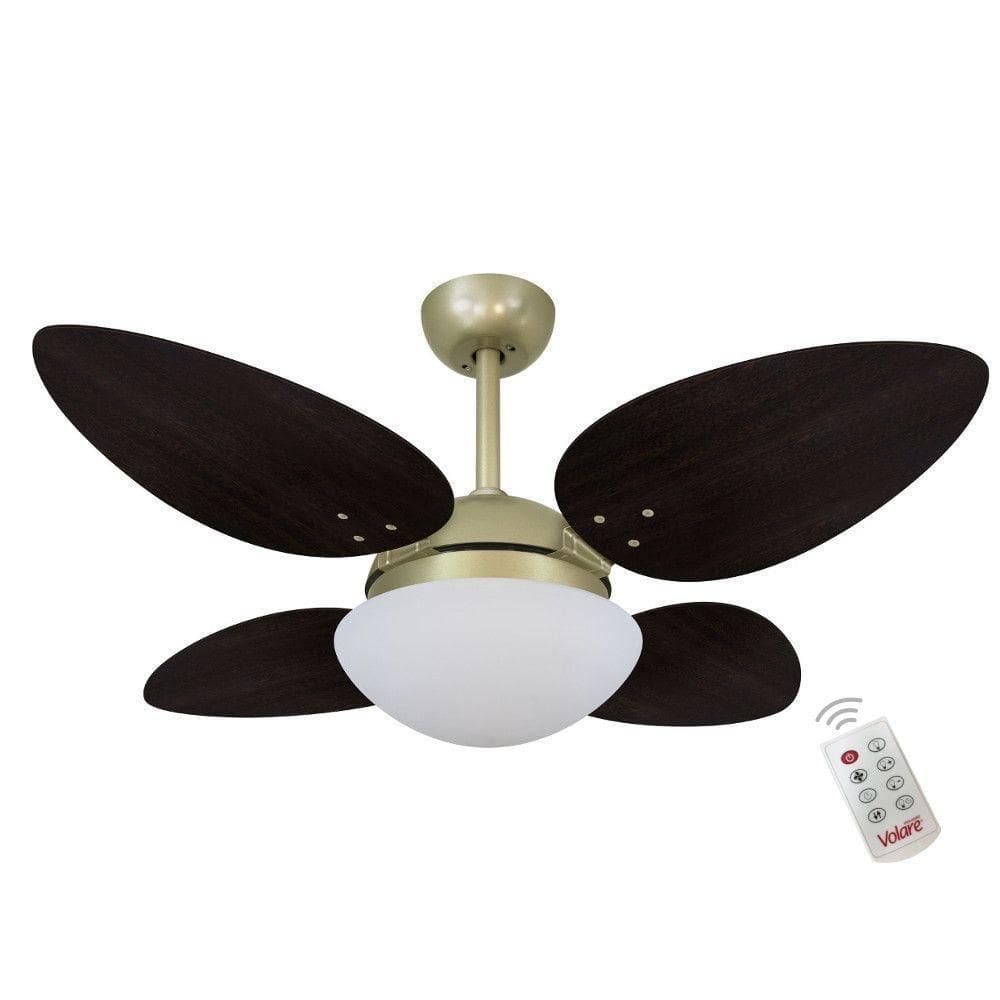 Ventilador Volare Petalo Quad Tabaco 220v E Controle Remoto