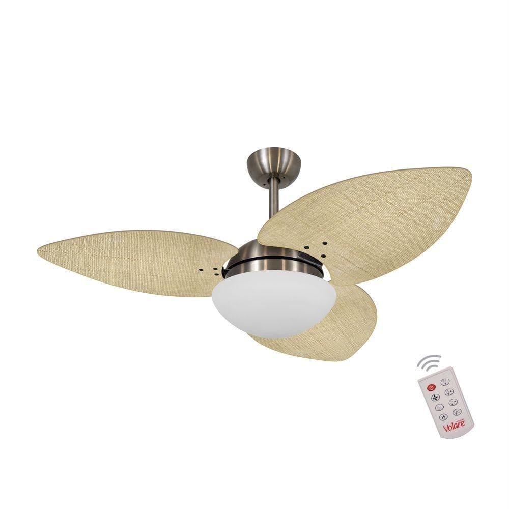 Ventilador De Teto Bronze 3 Pás 127v C/ Controle