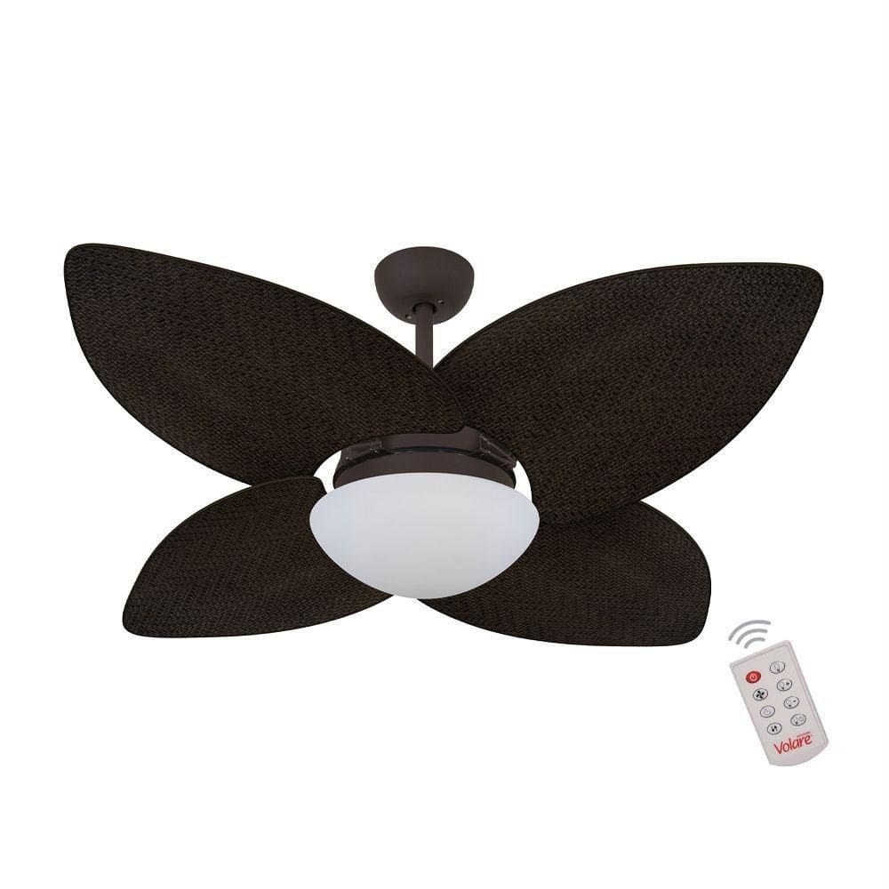 Ventilador De Teto Marrom Texturizado 4 Pás 220v C/ Controle