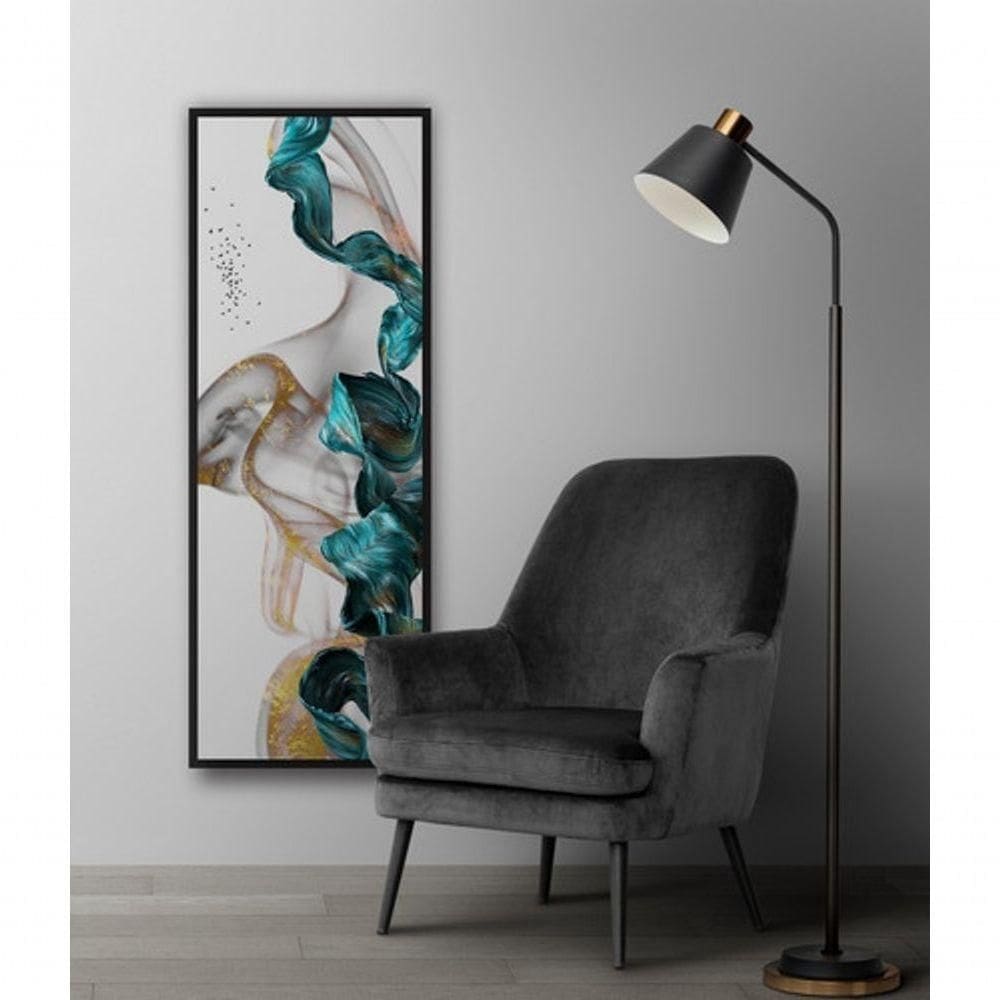 Quadro Decorativo Quarto Casal Abstrato Dourado Pássaros