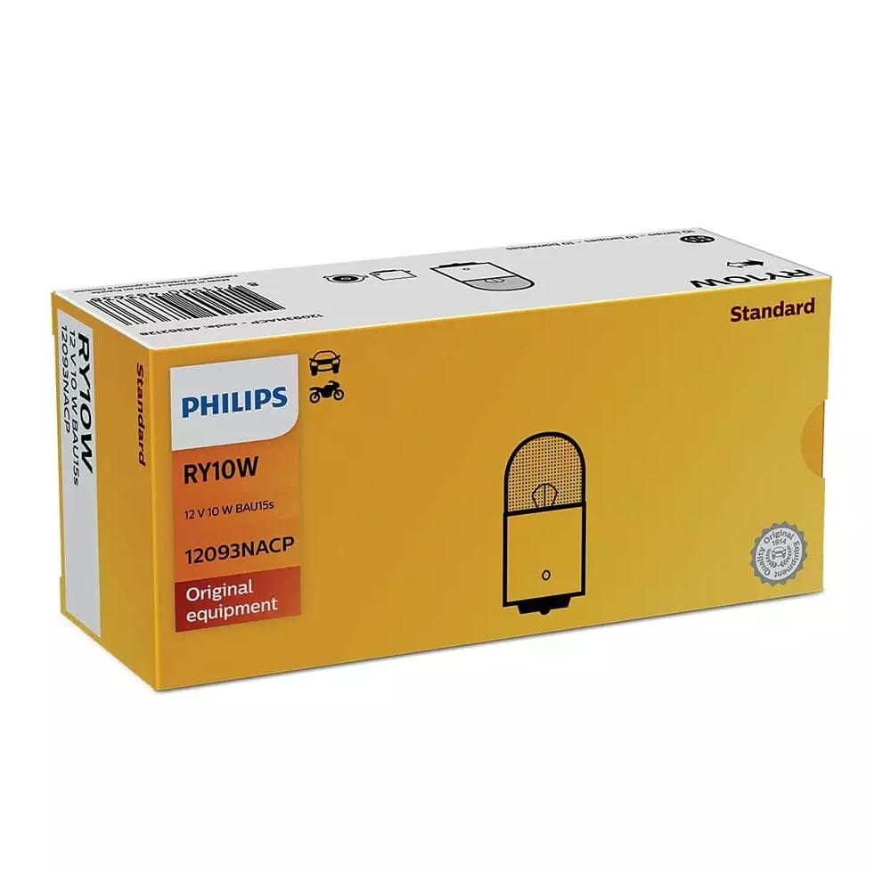 Kit 10 Lâmpada Sinalização RY10W Philips Standard 12V