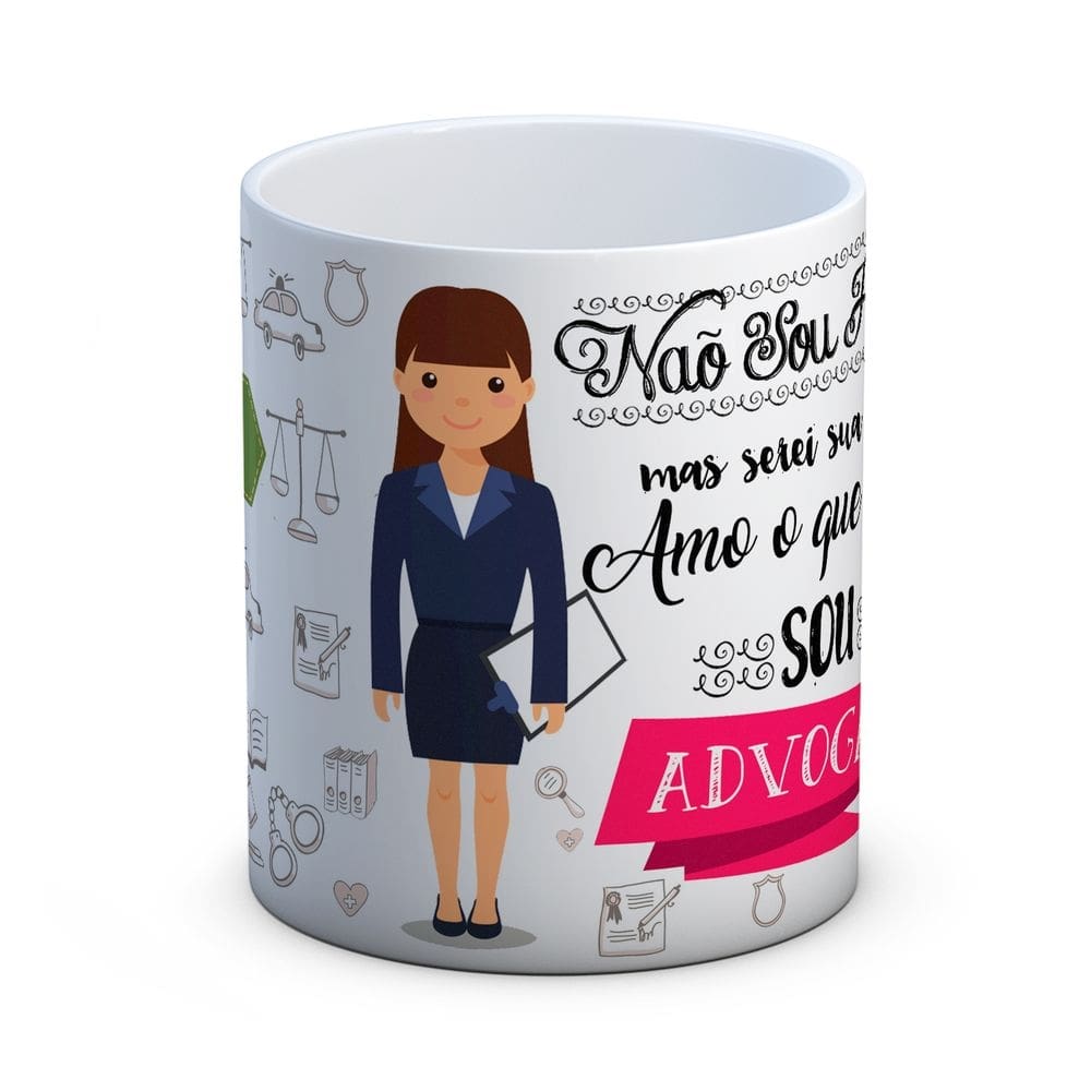 Caneca personalizada em porcelana advogada