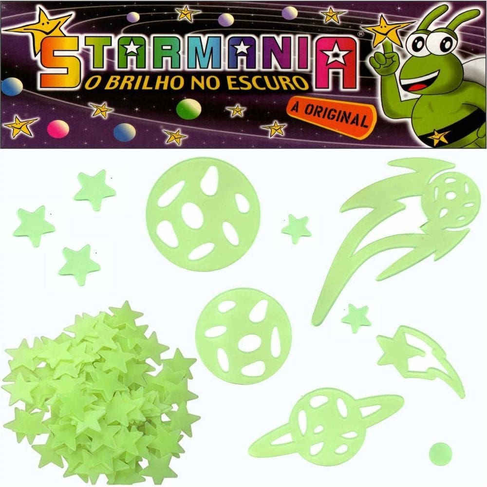 Estrelas planeta brilha escuro fluorescente 108pc starmania
