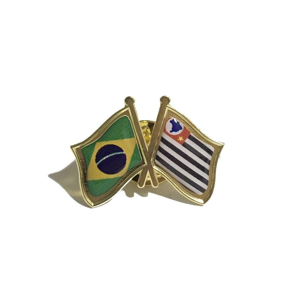 Pin da bandeira do brasil x estado de são paulo