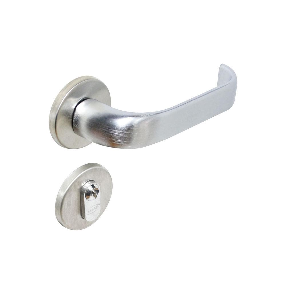 Fechadura externa imab duna roseta redonda escovada 40mm