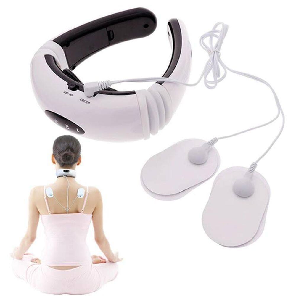 Massageador colar cervical pilha tens shiatsu