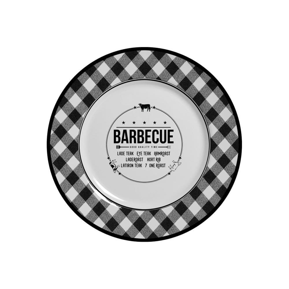 Conjunto com 6 pratos sobremesa barbecue plus