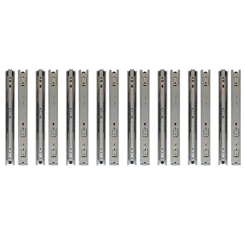 Kit 16 corrediça telescópica 35cm para gaveta trilho 8 pares