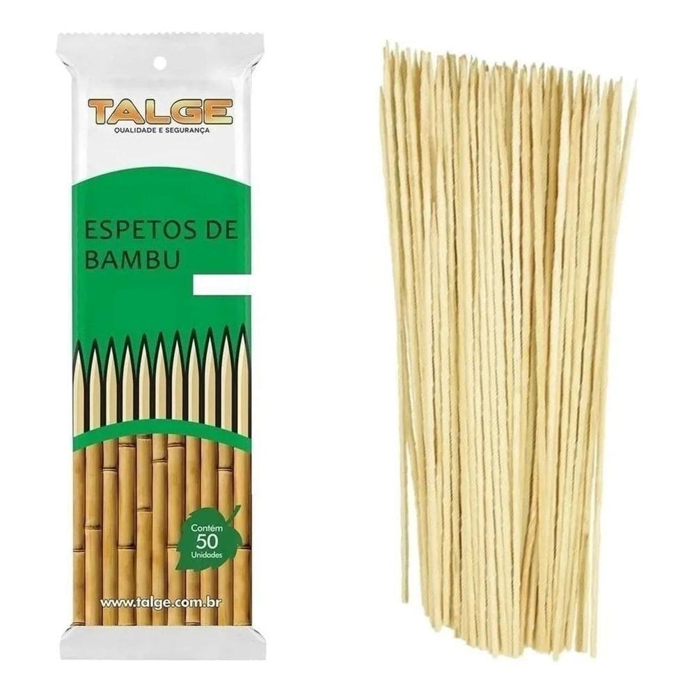 50 palitos de bambu espeto para churrasco 25cm