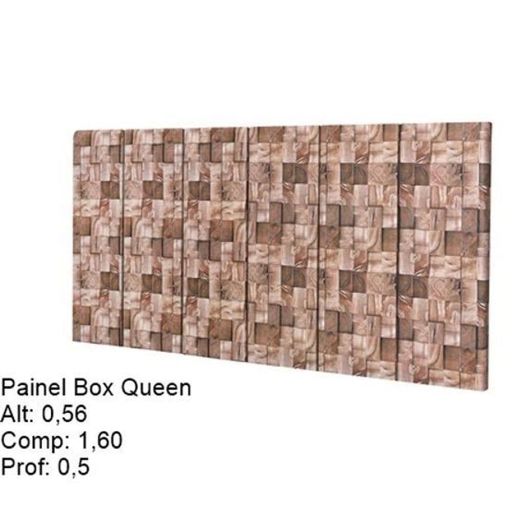 Painel cabeceira box queen 1,60 estampa marrom comprar