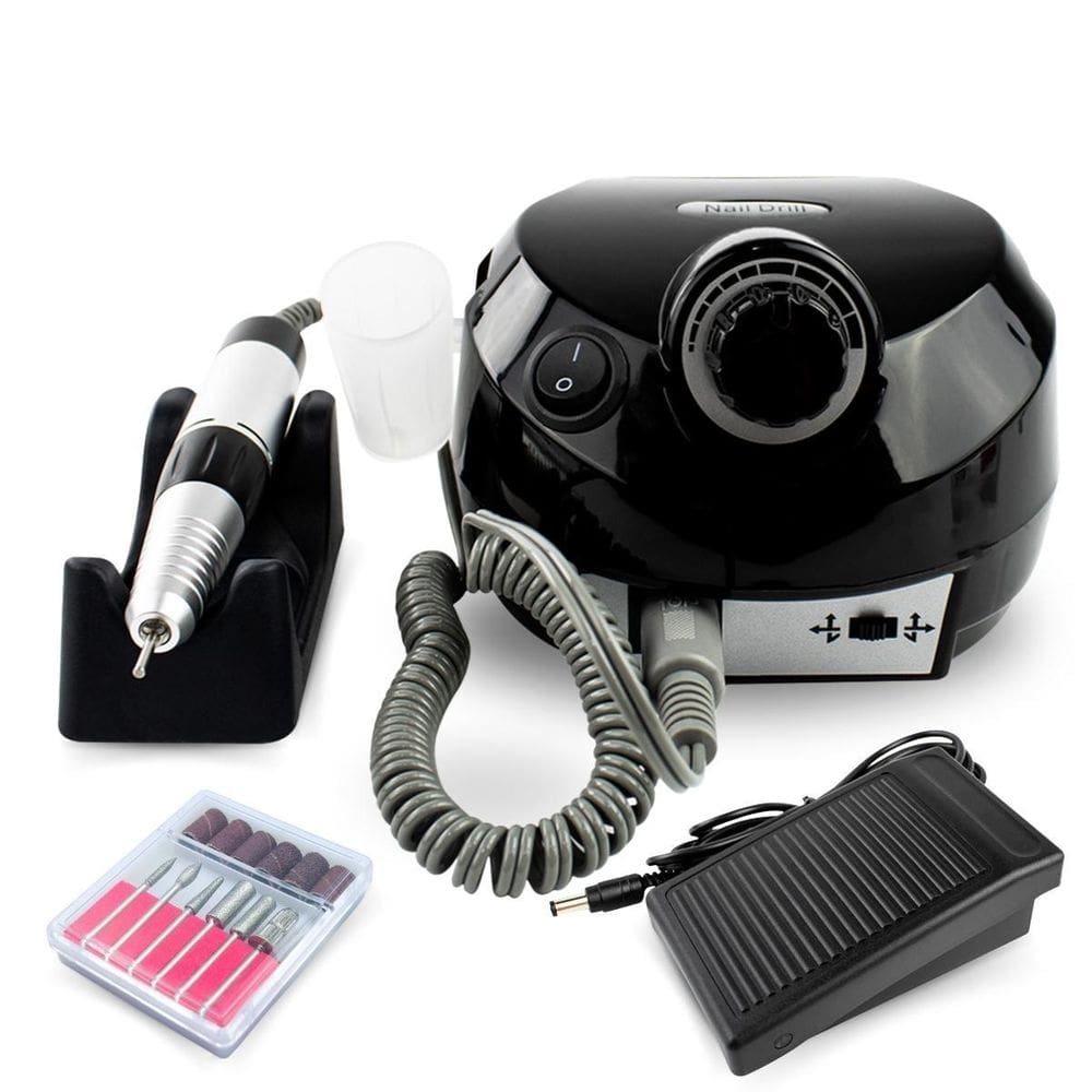 Lixadeira motor elétrica nail drill porquinho bivolt preto