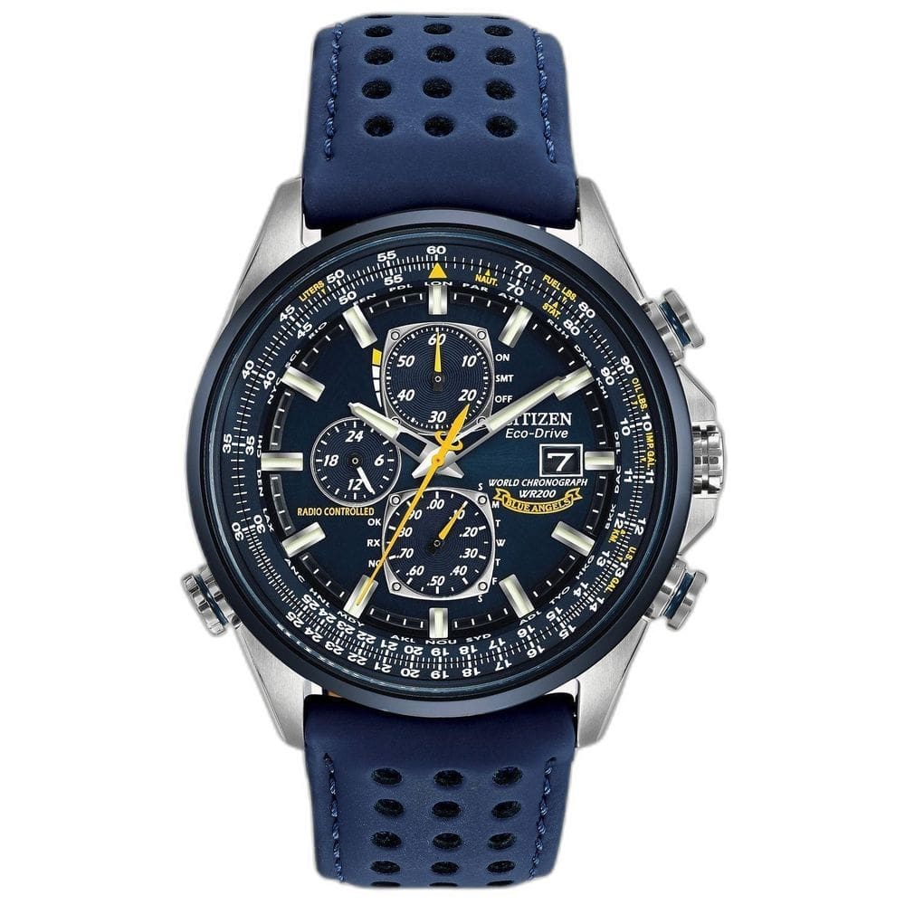 Relógio masculino citizen eco drive blue angels at8020-03l