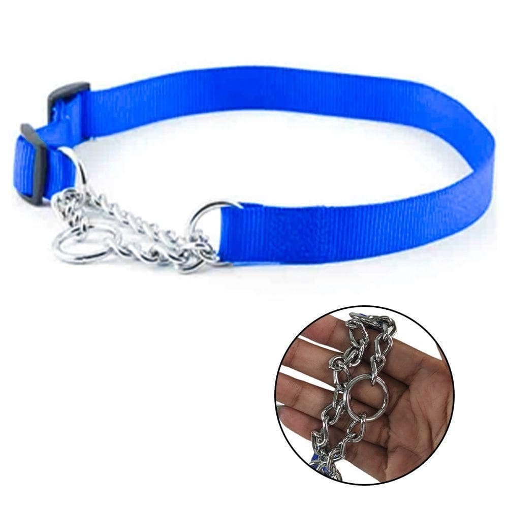 Coleira Guia 1.5cm Ajustavel Elo Torcido Aço Adestramento