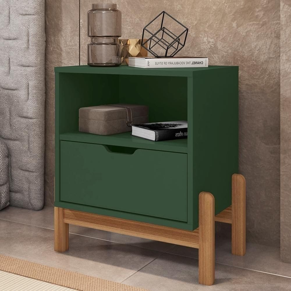 Mesa De Cabeceira Nice Verde Oliva