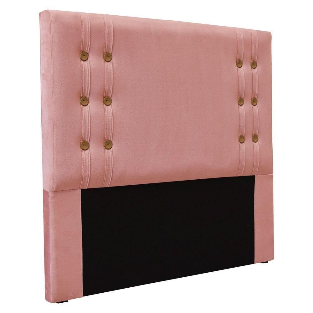 Cabeceira Queen 1,60m Genova Veludo Rosa Pallazio