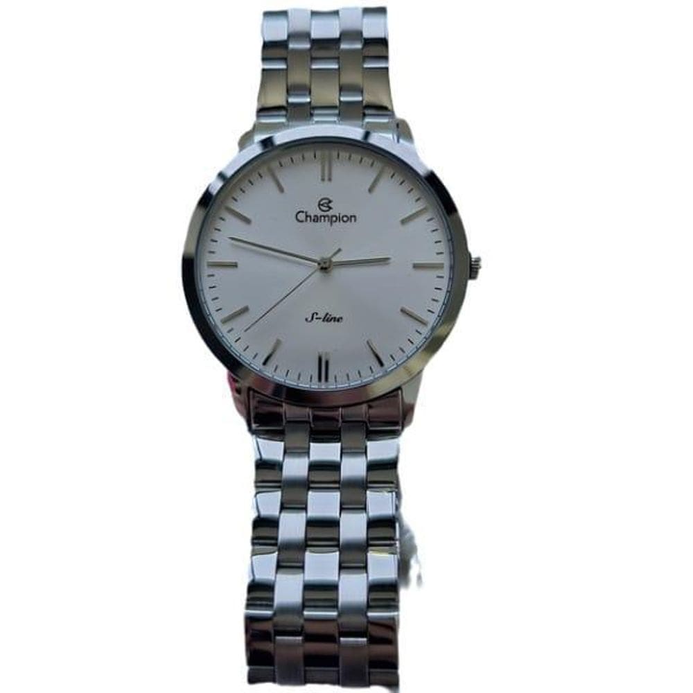 Relógio champion prata analógico aço 3 atm 30m 18 cm