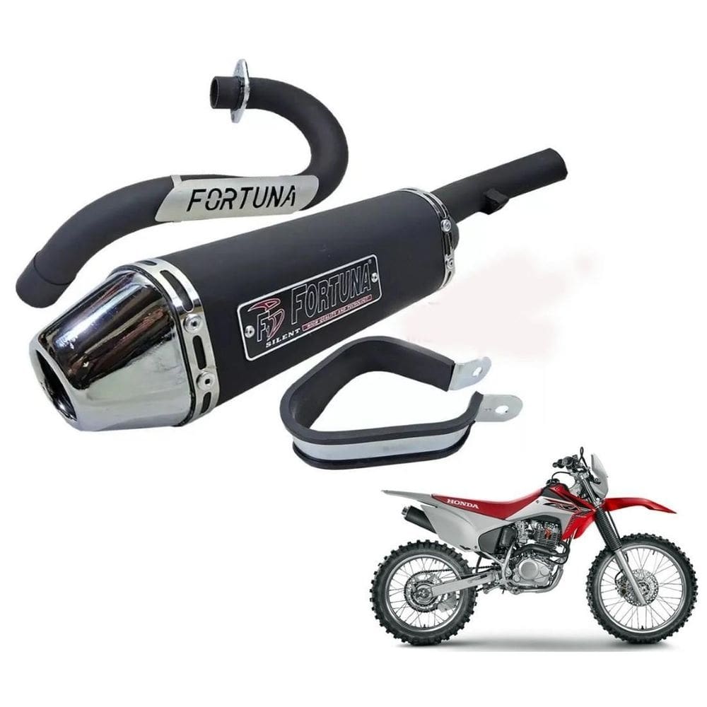 Escapamento ponteira esportivo trioval preto honda crf 230