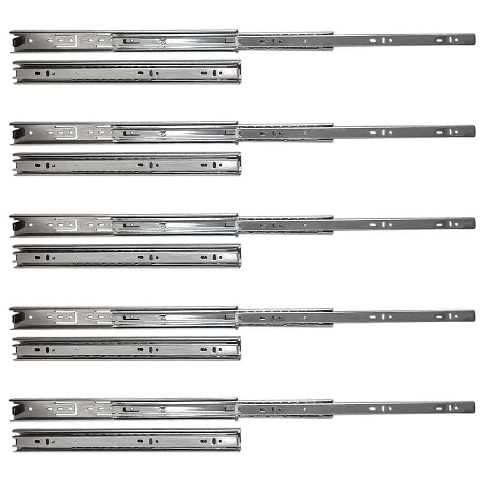 Kit 10 corrediça telescópica 350mm x 35mm 35kg gaveta 5 par