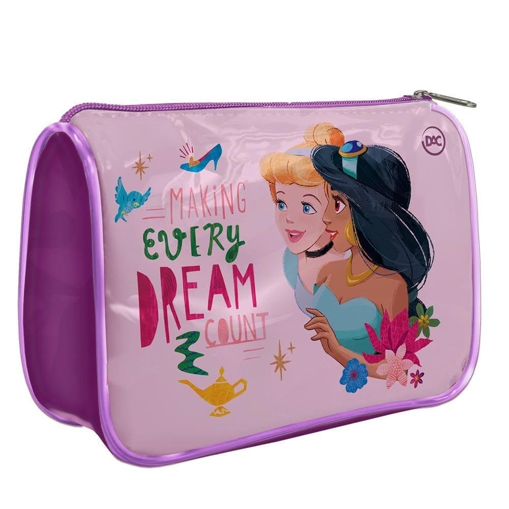 Estojo escolar princesa disney grande em pvc cristal dac