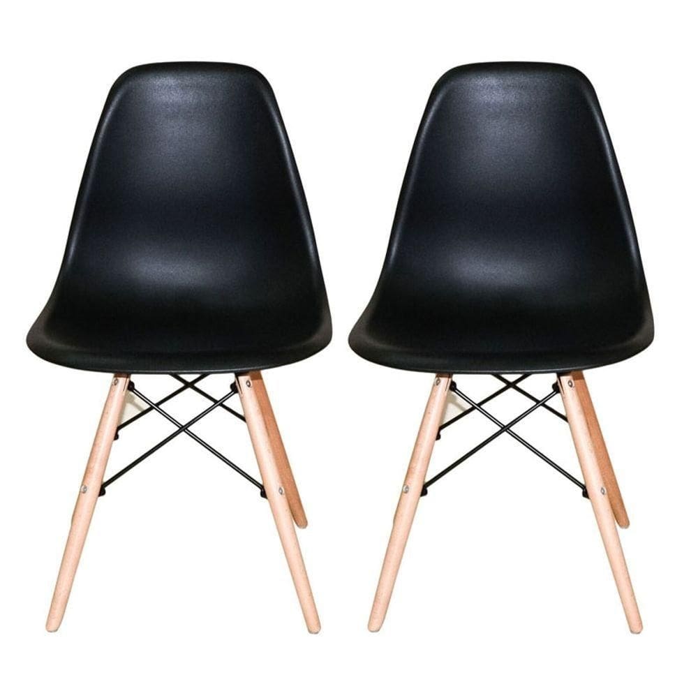 Kit 2 Cadeiras Eiffel Preto