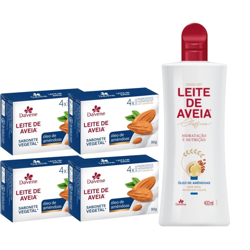1UN Hidratante+4UN Sabonete Leite Aveia+Oleo Amendoas Davene