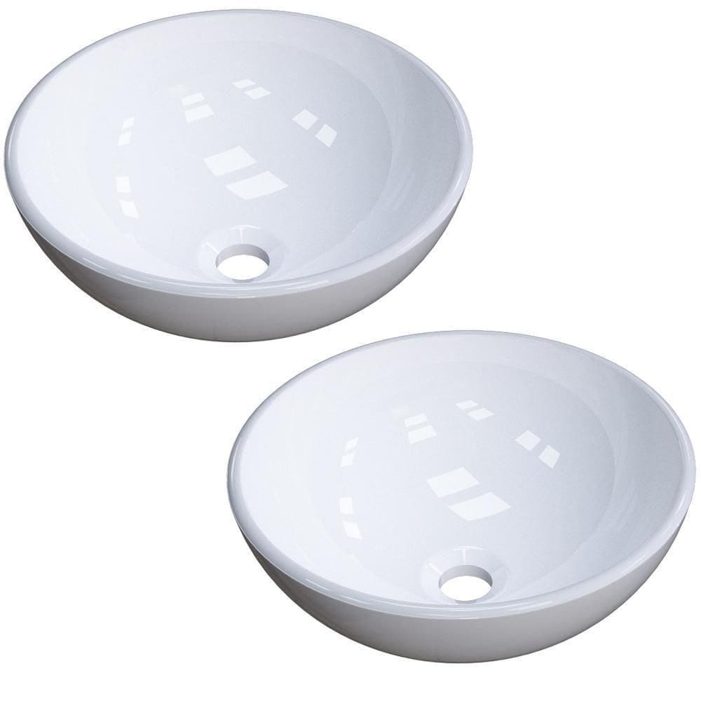 Kit 02 Cubas De Apoio 30cm C01 Banheiro R30W Branco