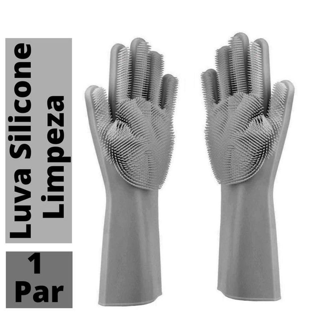 Luva silicone mágica lavar louças carro pet multiuso limpeza