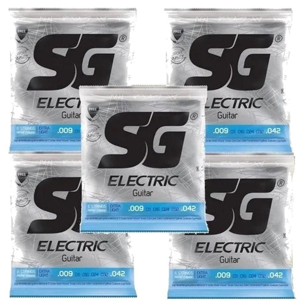 Kit 5 Encordoamento Guitarra 009 / 042 Extra Light