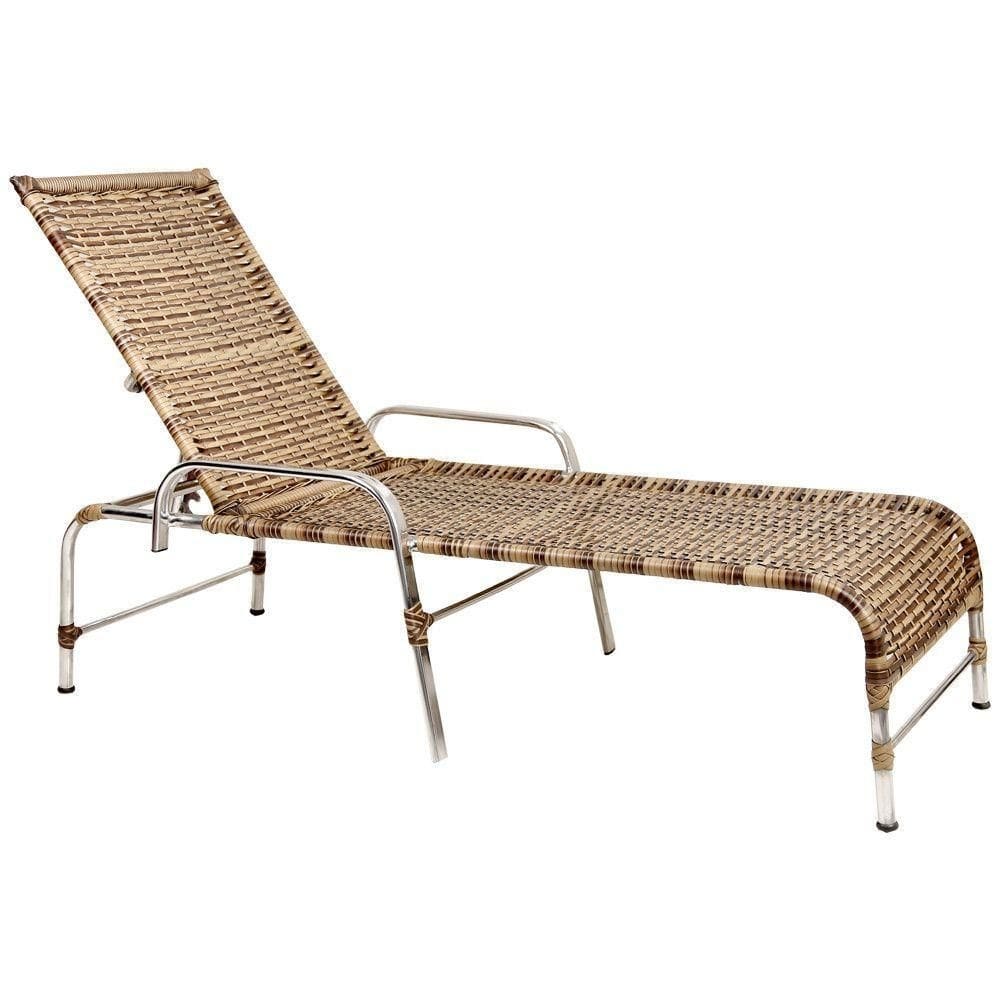 Espreguiçadeira Catar Alumínio Para Piscina Capuccino