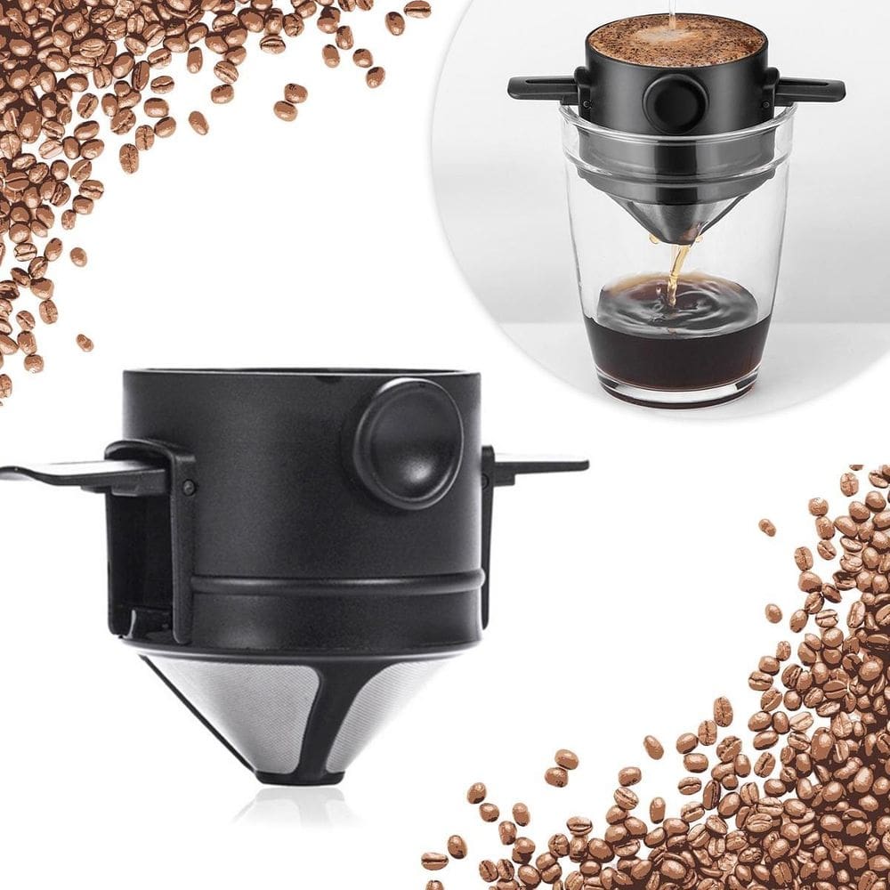 Mini coador portátil café reutilizável aço inox sem filtro