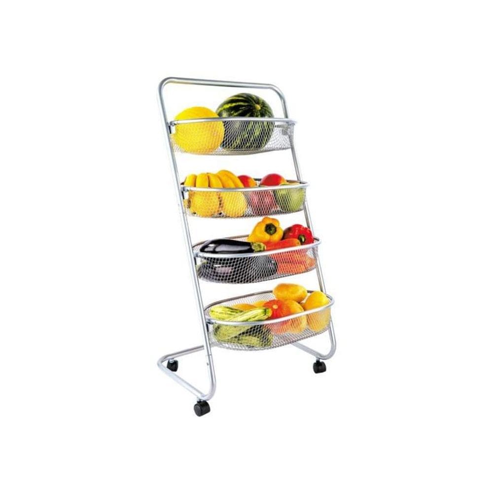 Fruteira space 4 cestos de aço e 4 rodízios euro home