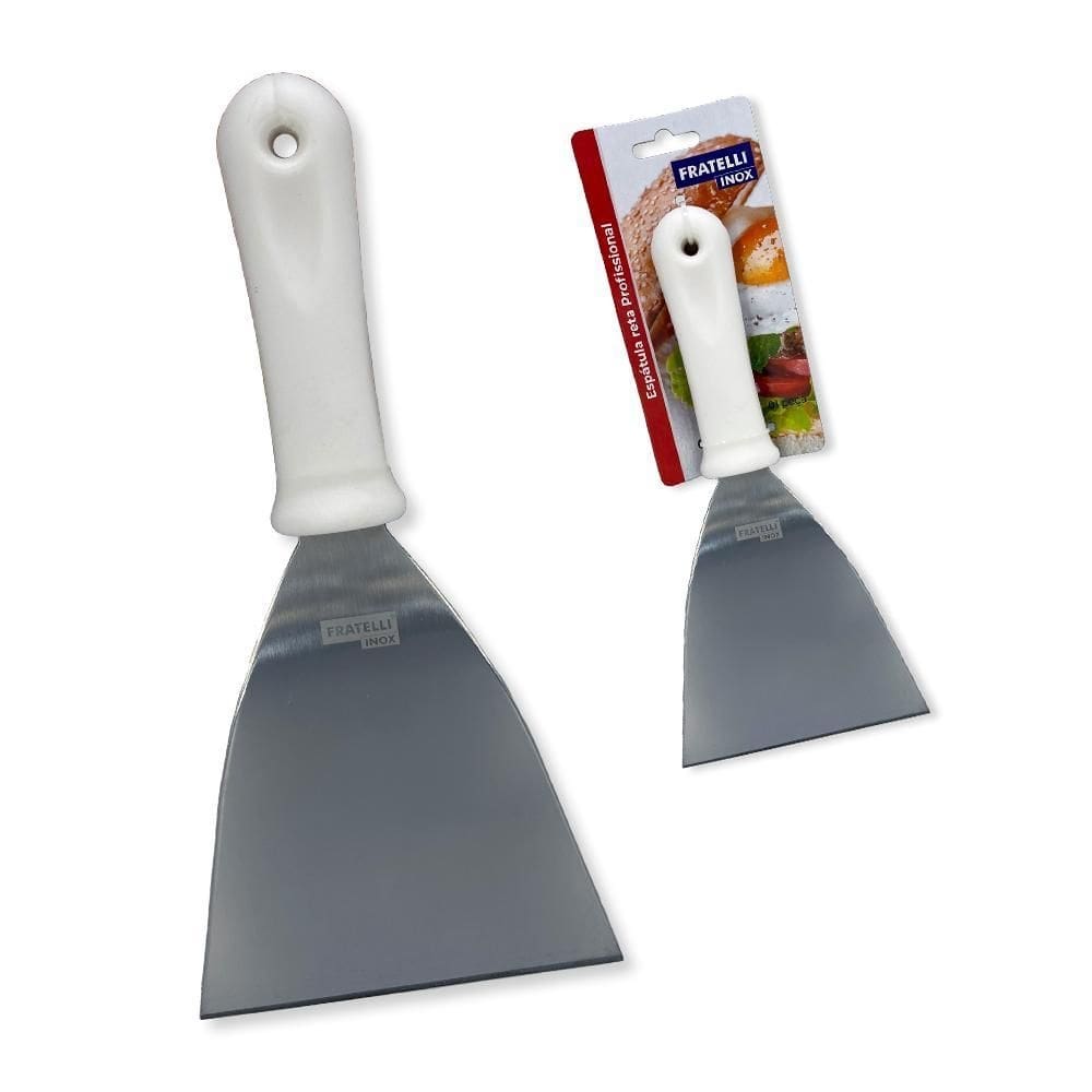 Espátula premium reta profissional de cozinha inox durável
