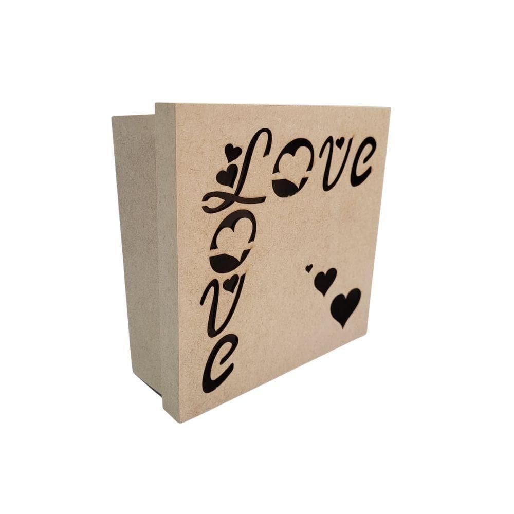 Caixas Personalizadas 100% Mdf Cru (17x17x07) Love